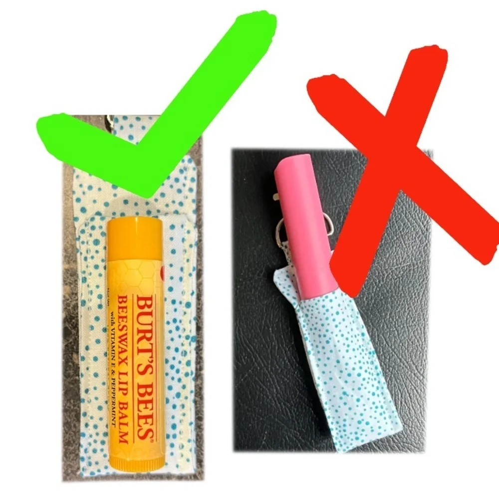 Handmade Burt’s bees chapstick holder with swivel keychain